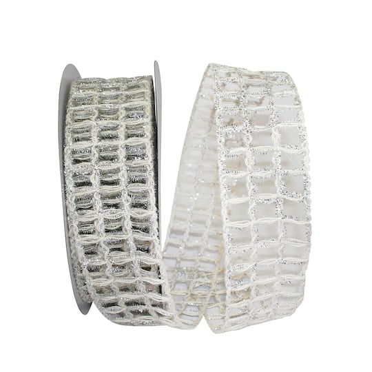 JAM Paper 2.5" x 20yd. Grand Jute Box Sparkle Wired Mesh Ribbon